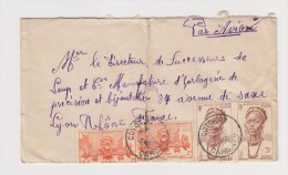 FRANCE. TIMBRE. LETTRE. COLONIE.69. LYON. RHONE. LOUP.  PA.POSTE AERIENNE. AOF. AFRIQUE OCCIDENTALE - Covers & Documents