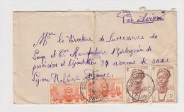 FRANCE. TIMBRE. LETTRE. COLONIE.69. LYON. RHONE. LOUP.  PA.POSTE AERIENNE. AOF. AFRIQUE OCCIDENTALE - Cartas & Documentos