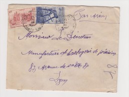 FRANCE. TIMBRE. LETTRE. COLONIE.69. LYON. RHONE. LOUP.  PA.POSTE AERIENNE. AOF. AFRIQUE OCCIDENTALE - Brieven En Documenten