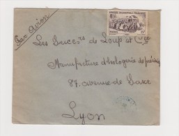 FRANCE. TIMBRE. LETTRE. COLONIE.69. LYON. RHONE. LOUP.  PA.POSTE AERIENNE. AOF. AFRIQUE OCCIDENTALE - Brieven En Documenten