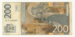 CARTAMONETA - PAPER MONEY  - SERBIA 2005 -200 DINARI -  QUALITY B - NON STIRATA - Servië