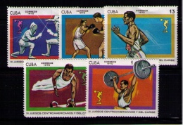 CUBA 1970 - XI JUEGOS CENTROAMERICANOS Y DEL CARIBE - YVERT Nº 1372-1376 - Nuevos