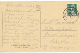 19?? Zichtkaart La-Roche-En-Ardenne Met PZ340 Van La-Roche-En-Ardenne Naar Schooten Vertrekstempel  Zie Scan(s) - 1932 Ceres And Mercurius