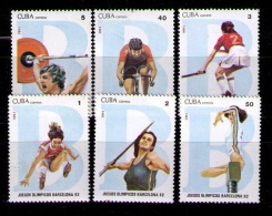 CUBA 1991 - JUEGOS OLIMPICOS DE BARCELONA - YVERT Nº 3099-3104 - MICHEL 3459-3464 - SCOTT 3294-3299 - Unused Stamps