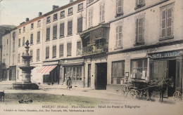 *69 - BEAUJEU  - CPA -  Place Clémentine  - Hotel Des Postes Et Télégraphes - Vue Colorisée 1910 - Beaujeu