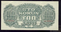 REPUBLIKA CESKOSLOVENSKA   100 KORUN  UNC     SPECIMEN     00 360918 - Checoslovaquia