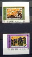 2 Blocs Expo 70. Ras Al Khaima. Sujets : Timbres Japonais (tableaux). Non Dentelés. 1970. - 1970 – Osaka (Japon)