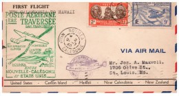 LETTRE 1940 NOUVELLE CALEDONIE, PREMIERE TRAVERSEE SAN FRANSISCO, NOUMEA-HAWAI /2106 - Usati