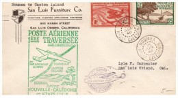 LETTRE 1940 NOUVELLE CALEDONIE, PREMIERE TRAVERSEE SAN FRANSISCO, NOUMEA-CANTON ISLAND /2106 - Usati