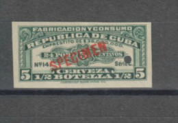 O) CARIBE, SPECIMEN, PROOF, REVENUE, EMPRESTITO, FABRICACION Y CONSUMO CERVEZA-BEER PRODUCTION AND CONSUMPTION, GRE - Imperforates, Proofs & Errors