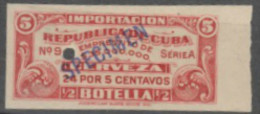 O) CARIBE, SPECIMEN,RED, PROOF, REVENUE, EMPRESTITO, IMPORTACION CERVEZA-IMPORT BEER, AMERICAN BANK NOTE XF - Imperforates, Proofs & Errors