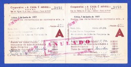 COOPERATIVA "A CASA É MINHA" - RUA DO TELHAL, 8-4º ESQº, LISBOA -- 1 DE JUNHO DE 1957 - Portogallo