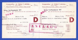 COOPERATIVA "A CASA É MINHA" - RUA DO TELHAL, 8 - 4º  ESQº,  LISBOA -- 1 DE FEVEREIRO DE 1957 - Portugal