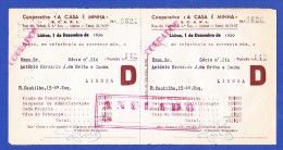 COOPERATIVA "A CASA É MINHA" - RUA DO TELHAL, 8 - 4º  ESQº,  LISBOA -- 1 DE DEZEMBRO DE 1956 - Portugal