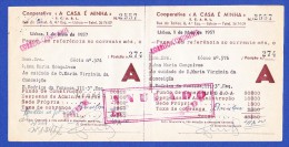 COOPERATIVA "A CASA É MINHA" - RUA DO TELHAL, 8 - 4º  ESQº,  LISBOA -- 1 DE MAIO DE 1957 - Portogallo