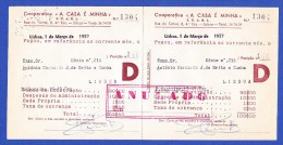 COOPERATIVA " A CASA É MINHA" - RUA DO TELHAL, 8 - 4º ESQº, LISBOA -- 1 DE MARÇO DE 1957 - Portugal