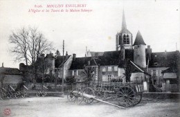 MOULINS  ENGILBERT L EGLISE ET LES TOURS DE LA MAISON SALONYER 58 NIEVRE - Moulin Engilbert