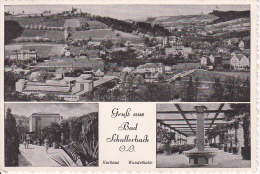 AK Bad Schallerbach (OÖ) - Panorama, Kurhaus, Wandelhalle - 1953 (3983) - Bad Schallerbach
