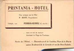 ¤¤   -  PERROS-GUIREC  -  Carte Publicitaire Triple Du " PRINTANIA-HOTEL "  -  ¤¤ - Perros-Guirec