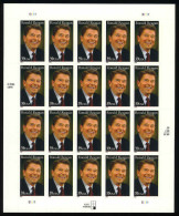 USA 2006 Ronald Reagan PSA Pane Of 20 Stamps $7.80 MNH SC 4078sp YV BF3836 MI B-4130 SG MS4622-25 - Sheets