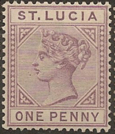 ST LUCIA 1891 1d Dull Mauve QV SG 44 HM #BC565 - St.Lucia (...-1978)