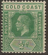 GOLD COAST 1912 1/2d KGV SG 71 HM #BC292 - Gold Coast (...-1957)