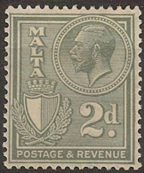 MALTA 1930 2d Grey KGV SG 197 HM #BC347 - Malta (...-1964)