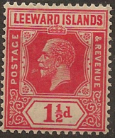 LEEWARD IS 1921 1 1/2d KGV SG 63 HM #BC334 - Leeward  Islands