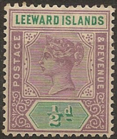 LEEWARD IS 1890 1/2d QV SG 1 HM #BC324 - Leeward  Islands