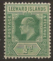 LEEWARD IS 1907 1/2d KEVII SG 37 HM #BC331 - Leeward  Islands