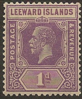 LEEWARD IS 1921 1d KGV SG 61 HM #BC332 - Leeward  Islands