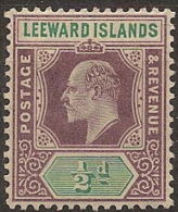 LEEWARD IS 1905 1/2d KEVII SG 29 HM #BC327 - Leeward  Islands