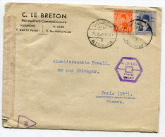 ALEXANDRIE Enveloppe De 1945 Pour PARIS Contrôle De La Censure ( 2 Scans) - Storia Postale