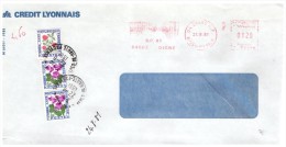 Lettre Taxée, 1981, DIGNE. Affranchie EMA 1,20 Fr  , Taxe 2,50 Fr, 3 Timbres FLEURS/6000 - 1960-.... Covers & Documents