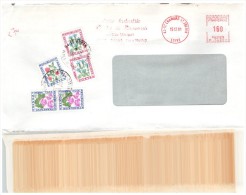 Lettre Taxée, 1981, Affranchie EMA 1,60 Fr  , Taxe 2,70 Fr, 5 Timbres FLEUR  /6000 - 1960-.... Covers & Documents