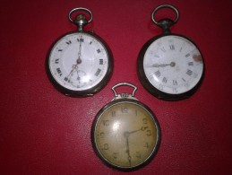 3 MONTRES  A GOUSSET ANCIENNES "EN ARGENT" - Horloge: Zakhorloge