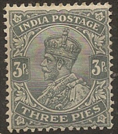 INDIA 1911 3p Slate KGV SG 154 HM #BC313 - 1902-11 Koning Edward VII