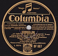 78 Trs - Columbia DF 992  état B - LE THEATRE DE BOB ET BOBETTE - CENDRILLON "La Pantoufle De Vair" " Le Bal De La Cour" - 78 T - Disques Pour Gramophone