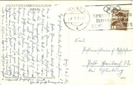 AUSTRIA Postcard With Cancel GRAZ 1 SPENDET FÜR DEN ÖSTERREICHISCHEN OLYMPIA-FONDS - Ete 1936: Berlin