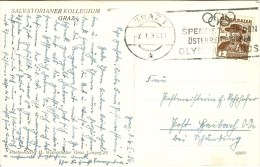 AUSTRIA Postcard With Cancel GRAZ 1 SPENDET FÜR DEN ÖSTERREICHISCHEN OLYMPIA-FONDS - Sommer 1936: Berlin