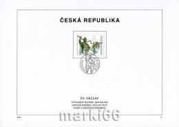 Czech Republic - 2012 - Saint Wenceslas - FDS (first Day Sheet) - Briefe U. Dokumente