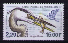 Saint Pierre And Miquelon  2001 GREAT HERON, AIRMAIL  MNH - Ooievaars