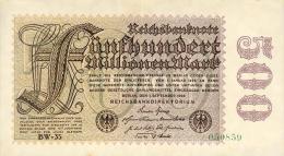 Deutschland, Germany - 500 Mio. Mark, Reichsbanknote, Ro. 109 F,  ( Serie BW ) XF ( II ), 1923 ! - 500 Miljoen Mark