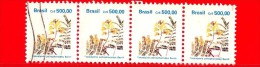 BRASILE - 1991 - Flora - Fiori - Caesalpinia Peltophoroides - 500.00 - - 4 Valori - Used Stamps