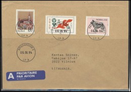 NORWAY Postal History Brief Envelope Air Mail NO 002 Dogs Architecture Stop Powerty - Storia Postale