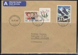 NORWAY Postal History Brief Envelope Air Mail NO 005 Mountain Climbing Religion Art Flowers Plants Flora - Lettres & Documents