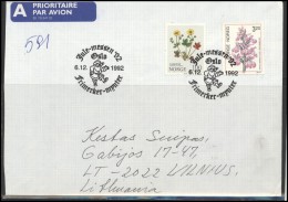 NORWAY Postal History Brief Envelope Air Mail NO 006 Christmas Flora Plants Flowers - Cartas & Documentos