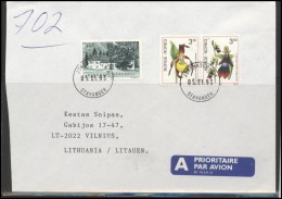 NORWAY Postal History Brief Envelope Air Mail NO 007 Architecture Flowers Flora Plants - Covers & Documents