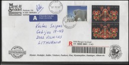 NORWAY Postal History Brief Envelope Air Mail NO 026 Folk Art Fauna Polar Bear - Storia Postale