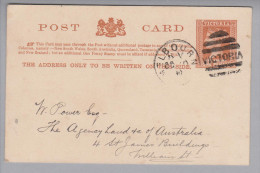 Australien Victoria 18??-10-?? Melbourne 1 Penny Ganzsache - Lettres & Documents